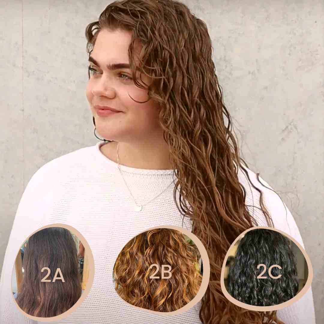 Brunette with curly hair waves