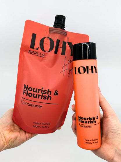 Nourish &amp; Flourish Conditioner 800ml Refill Pouch