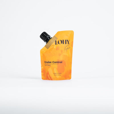 Yellow refillable pouch of curly hair cream