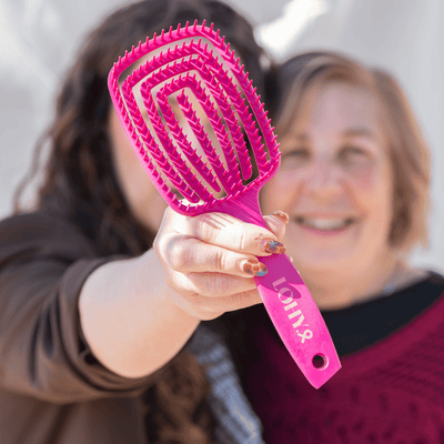 picture of pink LOHY. paddle brush
