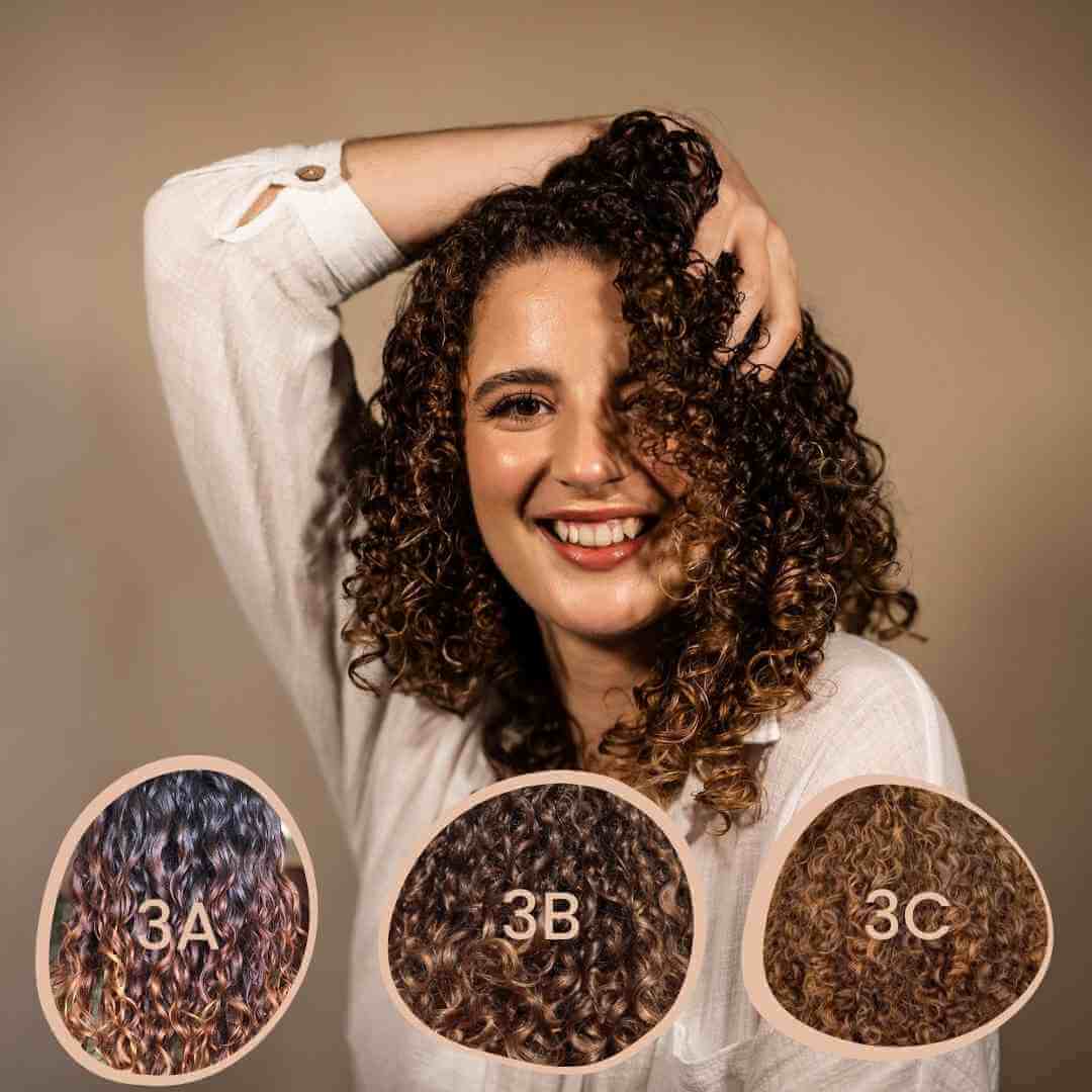 Brunette with 3B curly hair