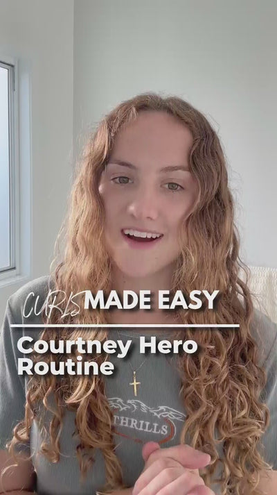 Courtney Hero Routine with an video of a light brunette wavy haired woman