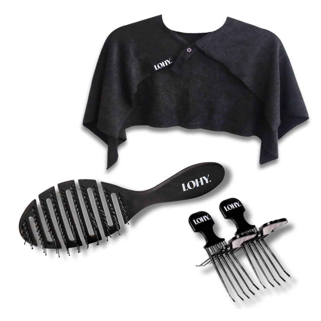 Cold shoulder guard with a classic flexi brush and volume combs